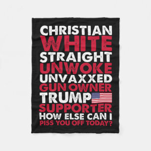 Vit Rak, ovaknad, ovaxad trumpstöd, USA Fleecefilt