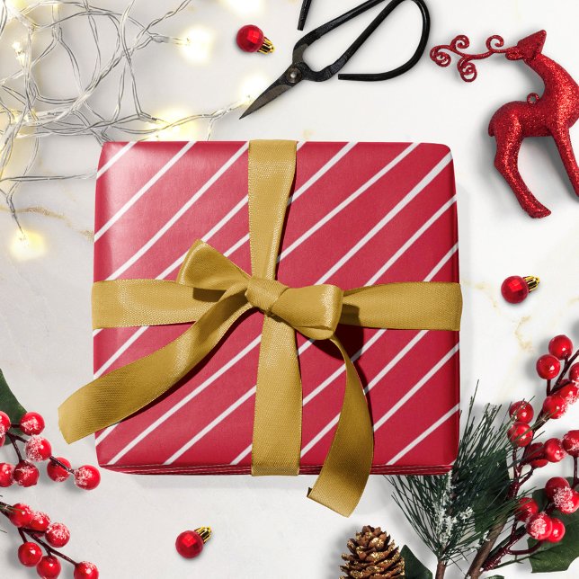 Vit Rand med Pappert rött julklapp Presentpapper (Skapare uppladdad)