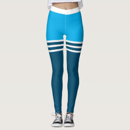 Vit Rand på lår på BLUE Leggings