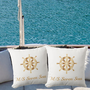 Vit rattkust vid namn guld kudde