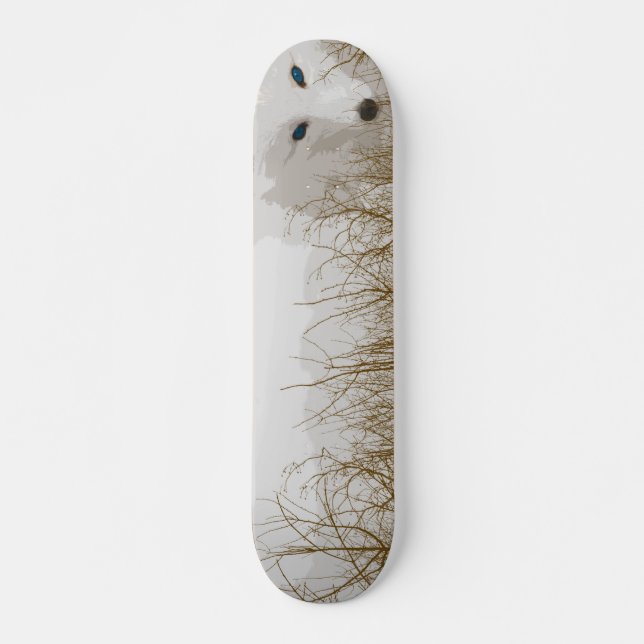 Vit Räv Old School Skateboard Bräda 18 Cm (Framsida)