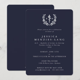 Vit registrerad sjuksköterska Asclepius Studenten Inbjudningar