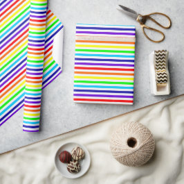 Vit regnbåge Rand Wrapping Papper Presentpapper
