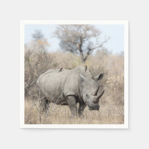 Vit Rhino Pappersservett
