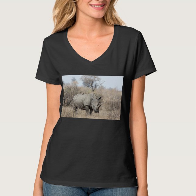 Vit Rhino T Shirt (Framsida)