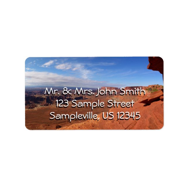 Vit Rim Overlook of Canyonlands nationalpark Adressetikett (Framsidan)
