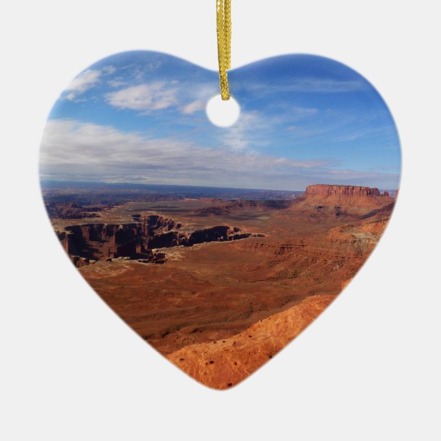 Vit Rim Overlook of Canyonlands nationalpark Julgransprydnad Keramik (Framsidan)