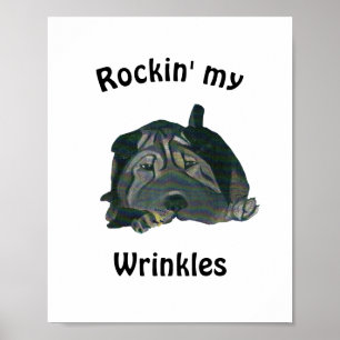 Vit "Rockin" Min Wrinkles Black Sharpei Poster