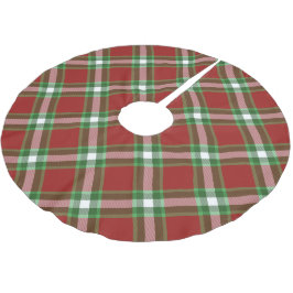 Vit Röd Grön Cool Röd Skogshuggar Rutigt Mönster Julgransmatta Borstad Polyester