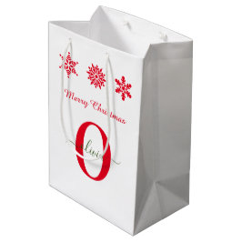 Vit Röd Grön Monogram Skrift God Jul