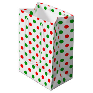 Vit Röd Grön Prickig Design