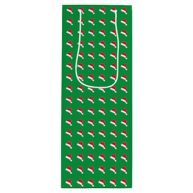 vit röd grönt Santa Hat mönster jul (Framsidan)