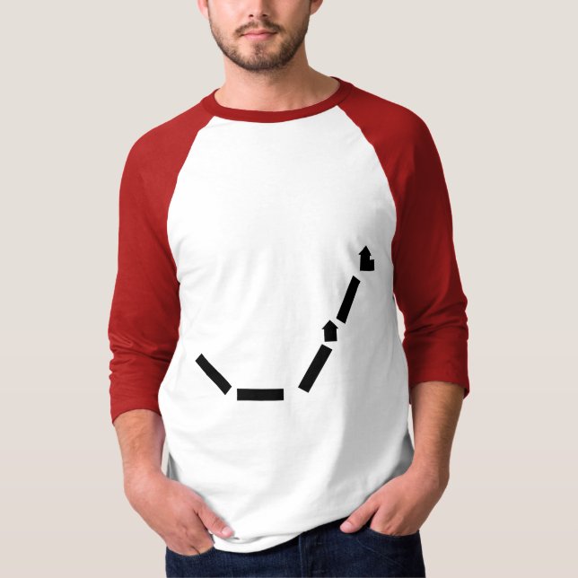 Vit/röd grundläggande 3/4 sleeveRaglan T Shirt (Framsida)
