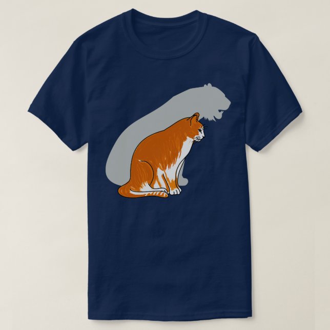 Vit röd katt med tigerskugga t shirt (Design framsida)