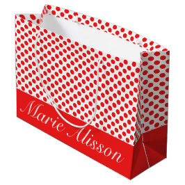 vit röd Polka dots | Unik anpassningsbar monogramm