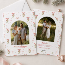 Vit Röd Slinga Grönska Familjefoto Jul