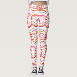 Vit röd sömlös mönster "Ratti_Creative_Arts" Leggings