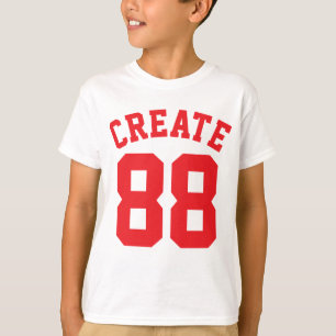 Vit & röd sportJersey för ungar design T-shirt