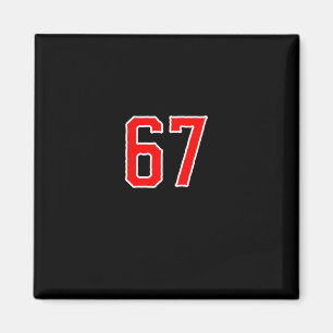 Vit Röd Sportlag Nummer #67 Swea Magnet