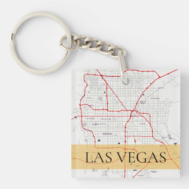 VIT RÖDA LAS VEGAS NEVADA USA SKISSERAR KARTAN (Framsidan)