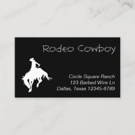 Vit Rodeo Cowboy Form Visitkort
