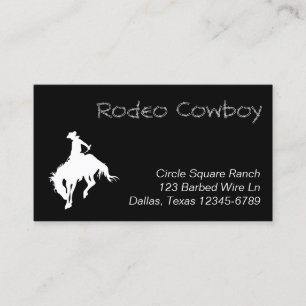 Vit Rodeo Cowboy Form Visitkort