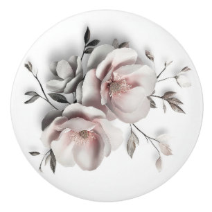 Vit Rodnad 3 D Blomma Knopp
