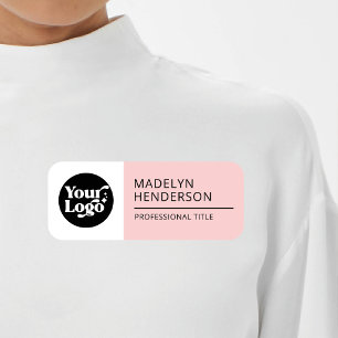 Vit Rodnad Rosa Företagets Logotyp Anställd Magnet Namnbricka