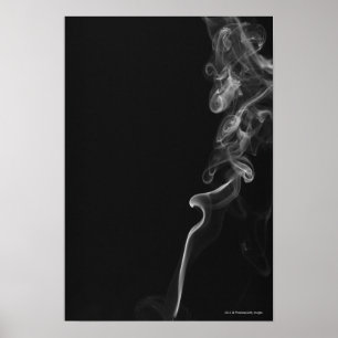 Vit röker mot en svart bakgrund poster
