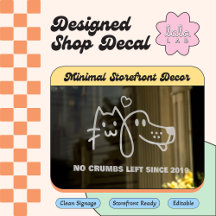 Vit Rolig Husdjurshandels Fönsterdekal Dekoration