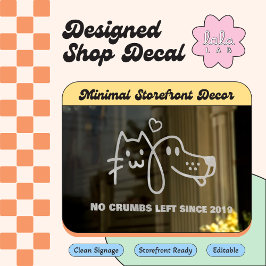 Vit Rolig Husdjurshandels Fönsterdekal Dekoration