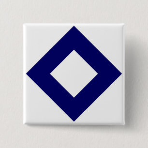 Vit romb, Bold Blue Gräns Knapp