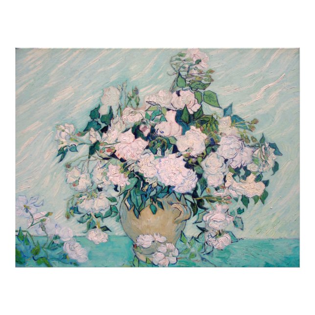 Vit ros-1890-Vincent van Gogh Fototryck (Framsidan)