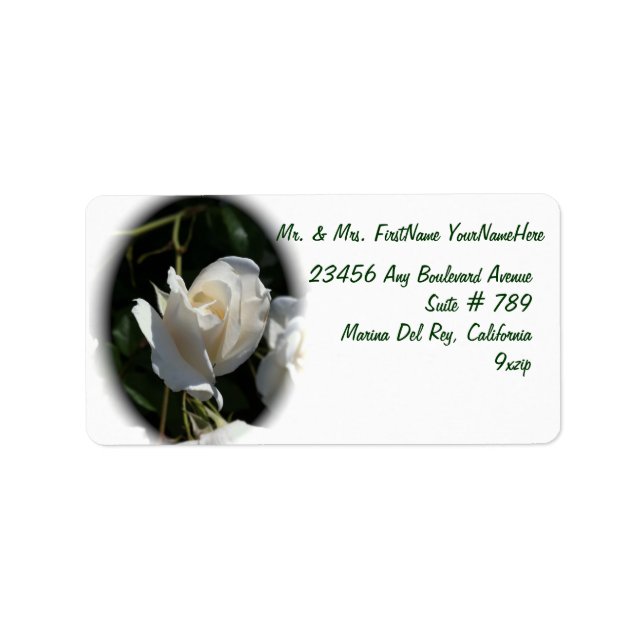 Vit ros adressetikett (Framsidan)