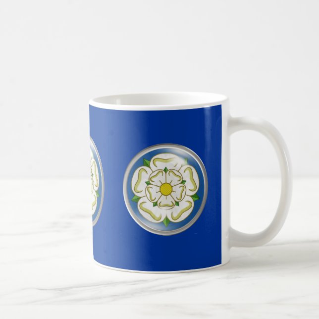 Vit ros av den Yorkshire flagga Kaffemugg (Höger)