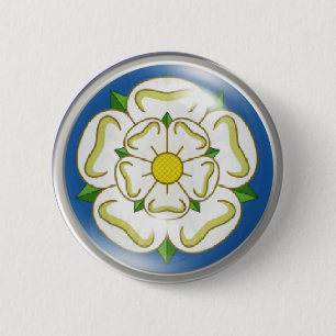 Vit ros av den Yorkshire flagga Knapp