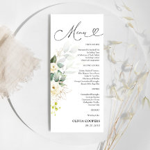 Vit ros Baby Shower Menu