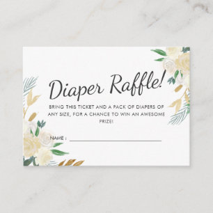Vit ros Baby Shower Raffle-spel Tilläggskort