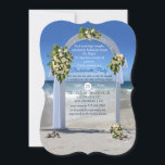 Vit ros Beach Bachelorette Party Inbjudningar<br><div class="desc">Gå med oss för Helg Bachelorette Beach party för den brud som dekoreras med florabunda bukett med rosor</div>