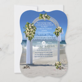 Vit ros Beach Bachelorette Party Inbjudningar