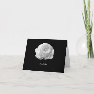 Vit ros Bereavement Tack Foldad Notecard Kort