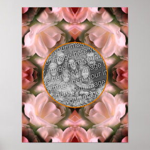 Vit ros Blommig tonad Skapa din egen foto Poster