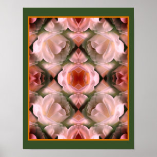 Vit ros Blommigt Abstrakt Art Toning Poster