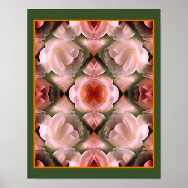 Vit ros Blommigt Abstrakt Art Toning Poster (Framsidan)