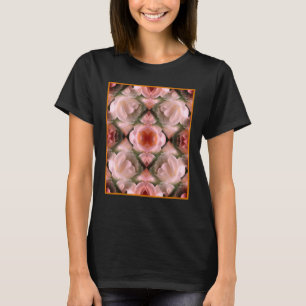 Vit ros Blommigt Abstrakt Art Toning T Shirt