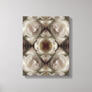 Vit ros Blommigt Abstrakt Art Vintage  Canvastryck