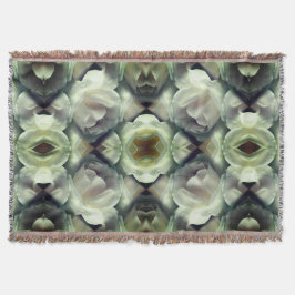 Vit ros Blommigt Abstrakt Mönster Filt