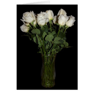 Vit ros Blommigt Blomsterfotografi Hälsningskort