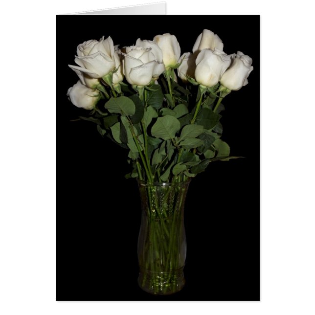 Vit ros Blommigt Blomsterfotografi Hälsningskort (Framsidan)