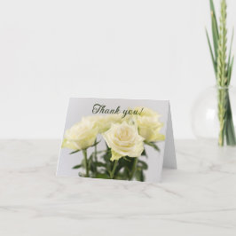 Vit ros Blommigt Bouquet fototilös Tack Kort